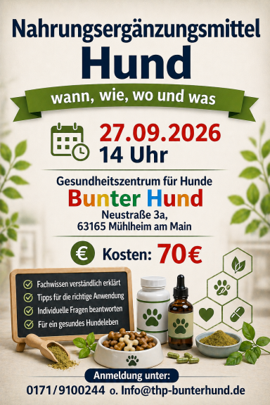 Nahrungsergänzungsmittel für Hunde 27.09